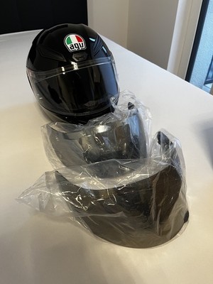 AGV K1 S ECE 22.06 Schwarz Gr. S + 2x Visier (Gold/Silber) + Pinlock