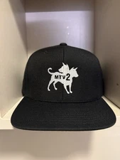 MTV2 Music Television Snap Back Baseball Hat Black Entertainment Tv Pop Culture