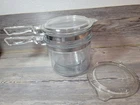 Vintage Pyrex Flame Ware Clear Glass 1.5 Quart Double Boiler With two lids