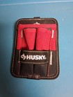 Husky Handyman Clip On Tool Belt Pouch 7" X 5" Red Black  3-Heavy Duty Pockets