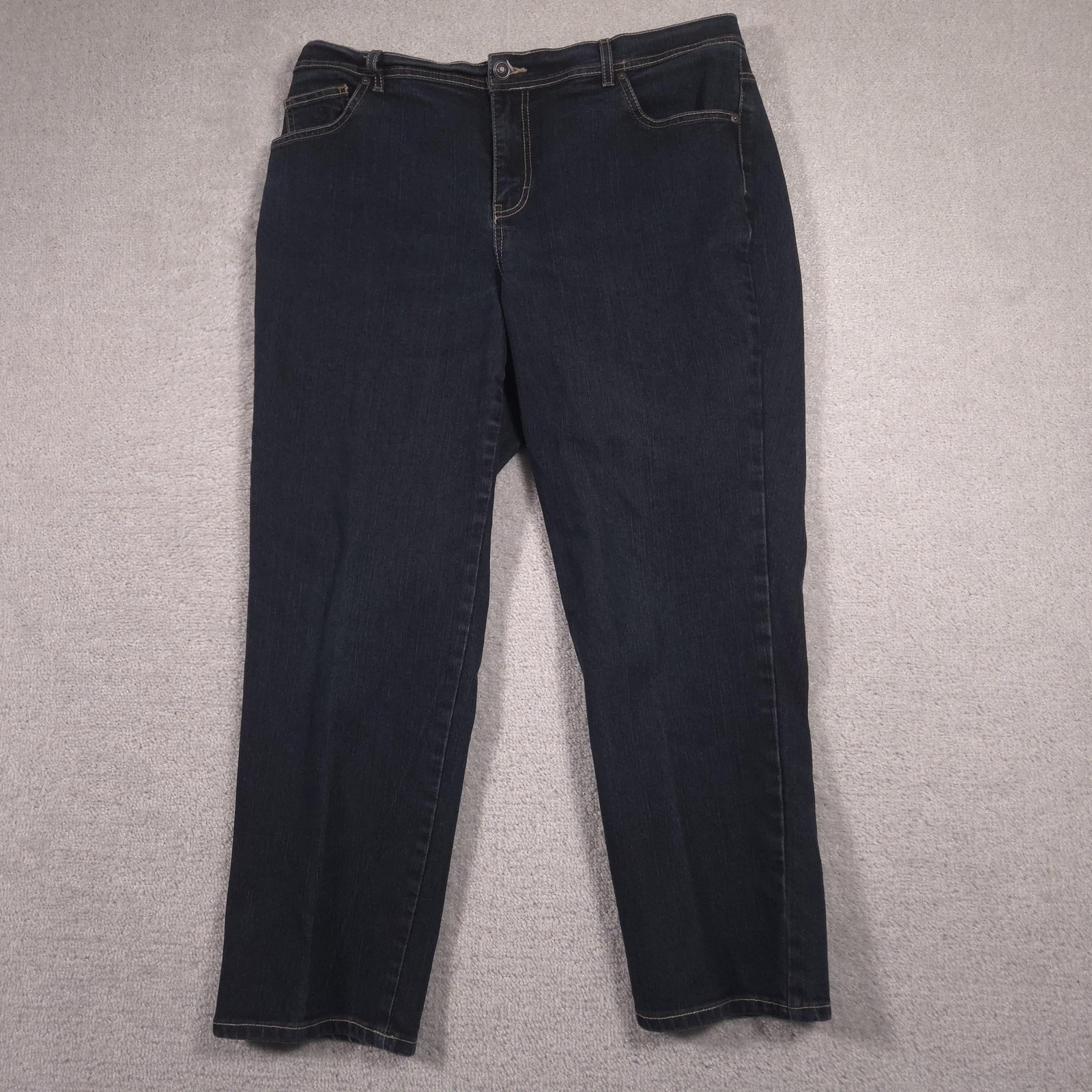 Womens 16w Short Blue High Rise Straight Denim