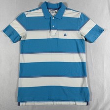 Brooks Brothers Performance Polo Slim Fit Blue White Striped Mens Size M