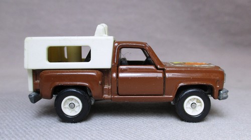 Tomy Tomica Pocket Cars Chevrolet Pickup Truck Camper Opening Doors Brown XLNT! - Bild 2 von 8