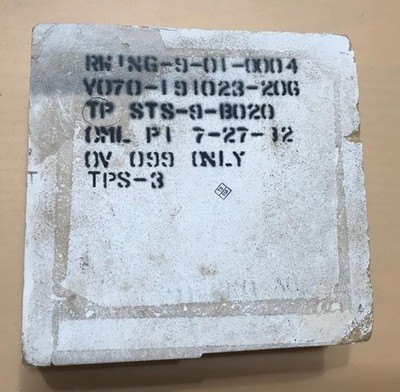 NASA Space Shuttle Columbia  STS-9  & Challenger Fit Check Tile Wing Rt. Lower