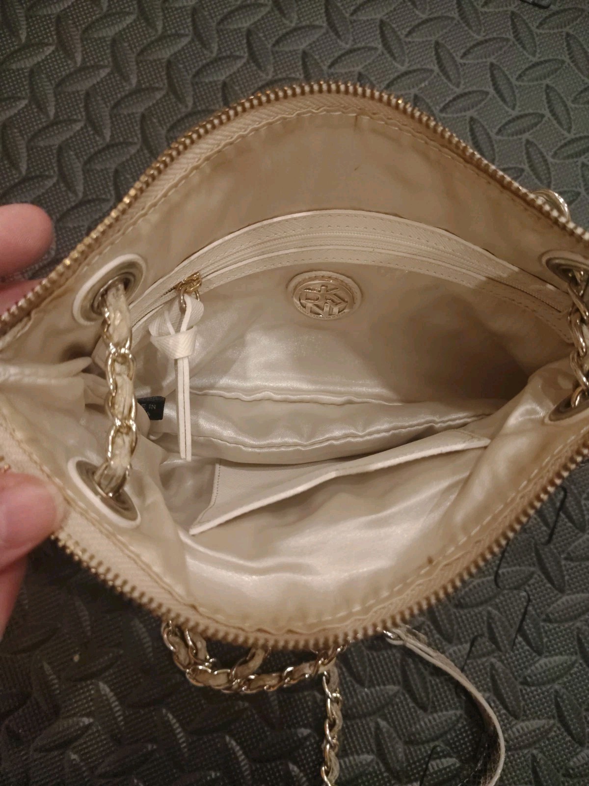 DKNY Metallic Embossed Python Genuine Leather Pur… - image 11