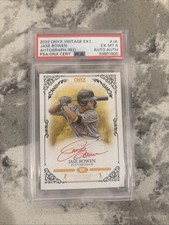 2022 Onyx Vintage Extended Auto Red Ink #VA-JA Jase Bowen /25 - Pittsburgh PSA 6