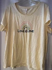 LC Lauren Conrad Women's Embroidered "LOVE IS LOVE" T Shirt Tee Top XXL