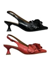 LA VITRINA women's leather sling-back with flowers POMIZIA