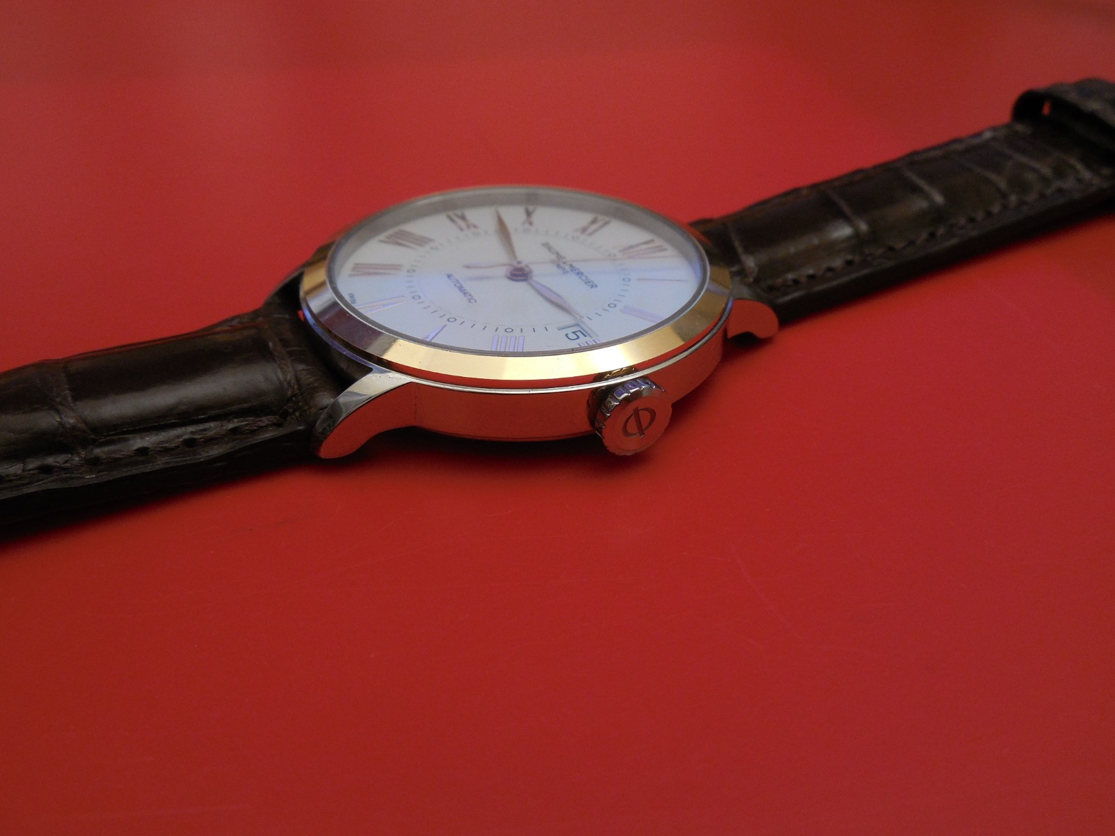 Baume and Mercier 36MM 10223 CLASSIMA 18K ROSE GOLD / STEEL AUTOMATIC DATE WATCH image 5