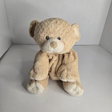 Ty Pluffies Woods Beige Baby Teddy Bear 9" Stuffed Lovey Plush Sewn Eye 2007