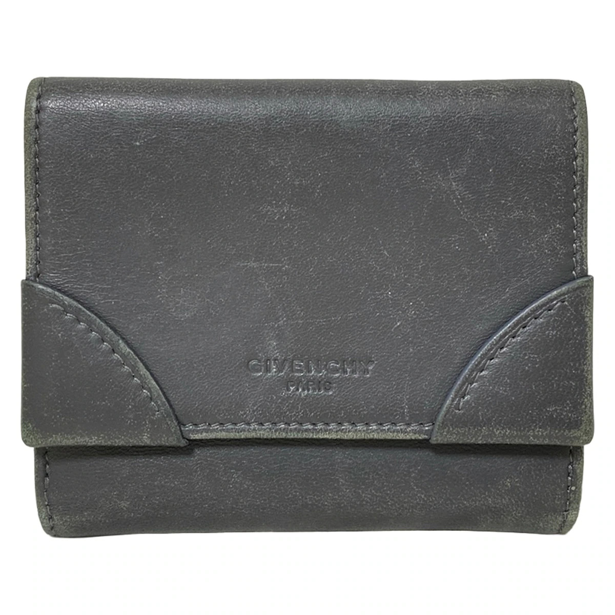GIVENCHY - Dark Gray Leather Double-hook Wallet - image 1