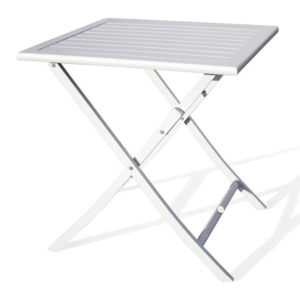 Table de jardin pliante Marius 70cm table de balcon r&eacute;sistante grise