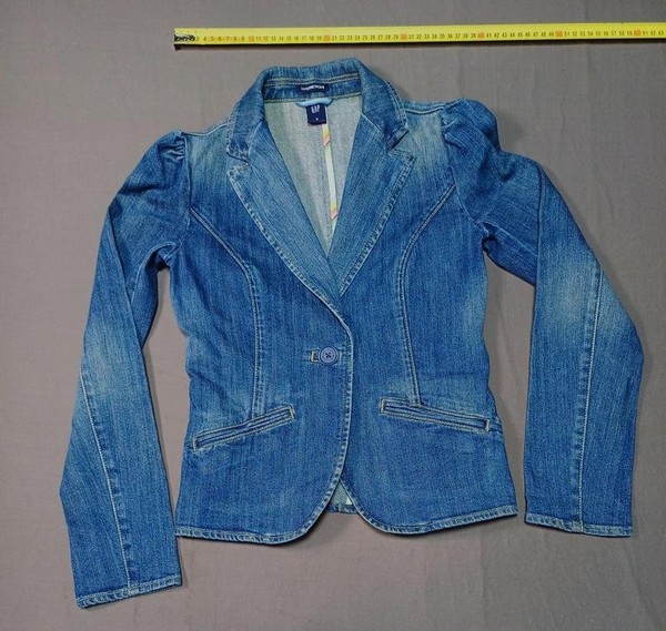 Women GAP Jacket Navy Denim 32 / XXS / 40