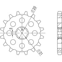 Ritzel P530 - Z15 (DIS.30301) Kawasaki 250 Z 78/80
