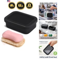 Leak Proof Silicone Travel Soap Case with Draining Tray for Camping Gym
