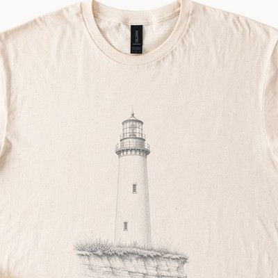 Lighthouse Detailed Line Art Graphic Tee