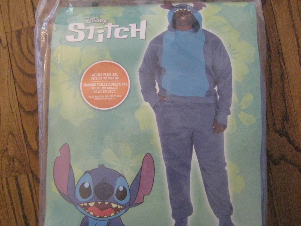 迪士尼Lilo and Stitch - Stitch连帽衫慢跑服装2XL至52全新万圣节 — 第 2/3 张图片
