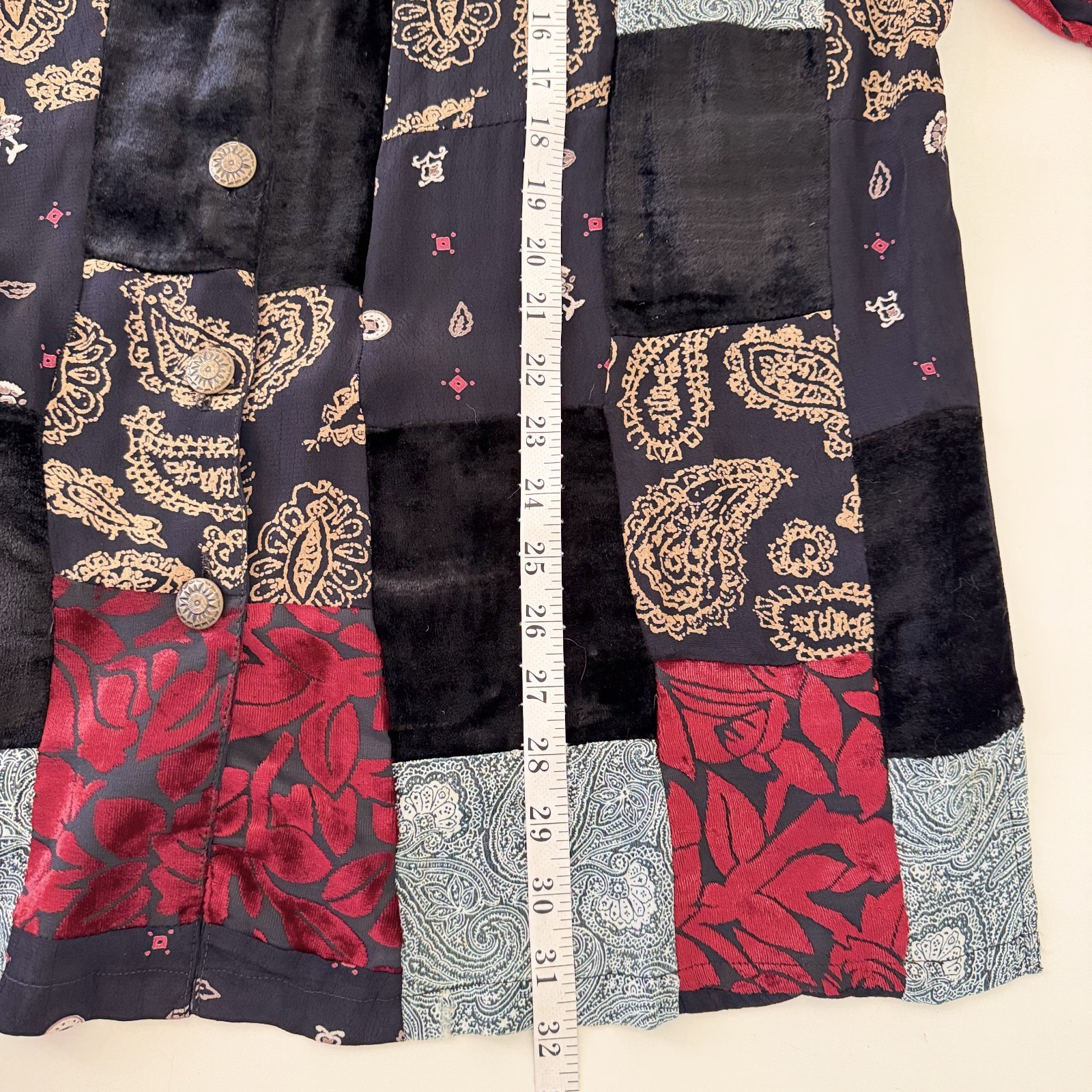 Scott Taylor Patchwork Button Down Tunic Shirt M … - image 6