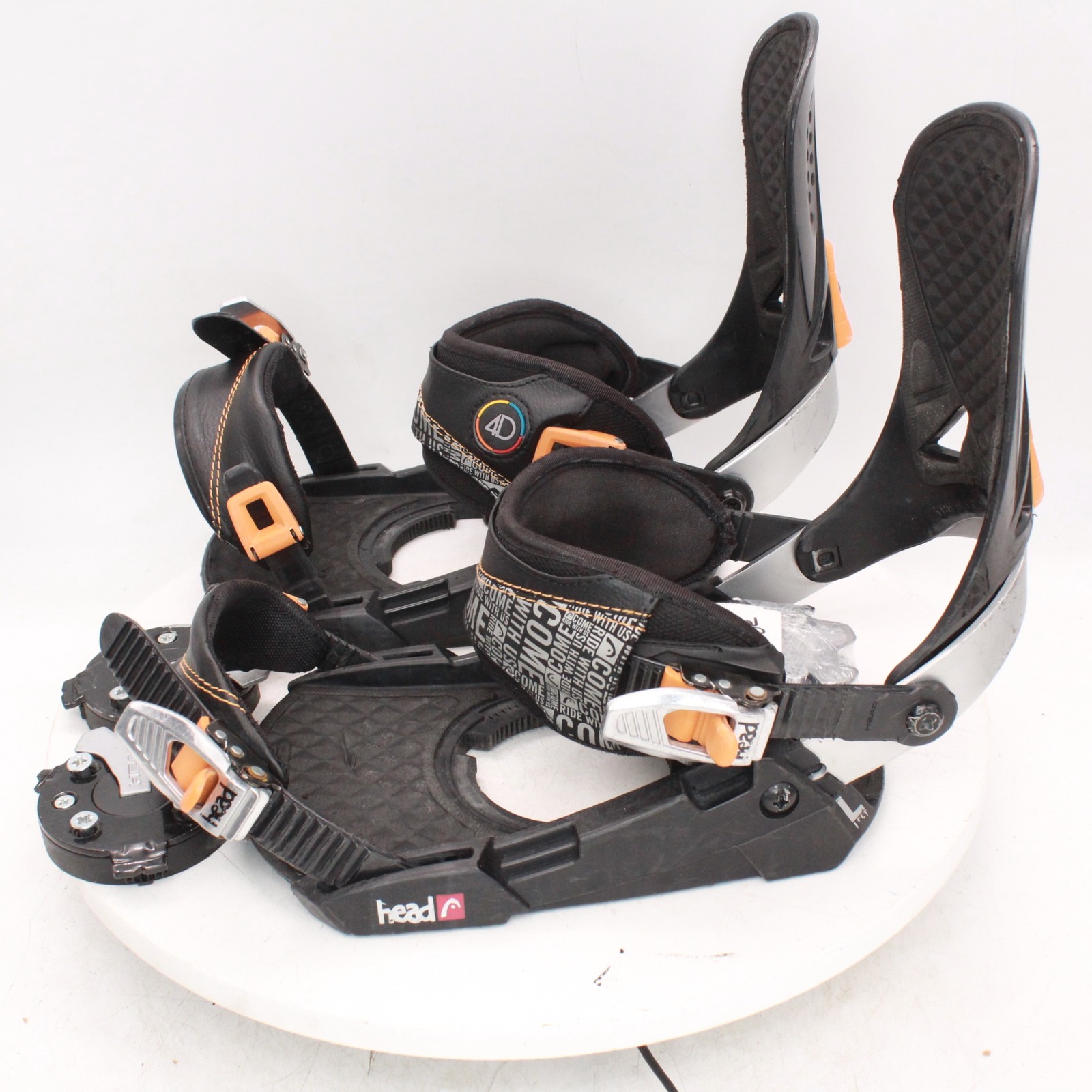 Head 4D SpeedDisc Snowboard Bindings- Size Large (Fits US Size 10.5 - 14.5) Used