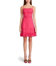 Betsey Johnson Womens' Snap Front Cotton Canvas Slip Dress - Pink