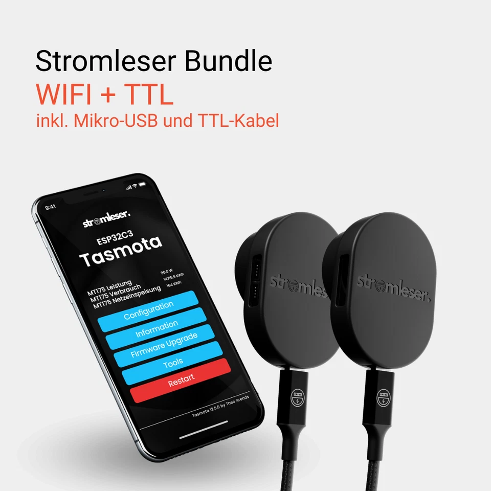 Stromleser Bundle WIFI & TTL Zwei Stromzähler gleichzeitig auslesen Ir Lesekopf - Bild 2 von 4