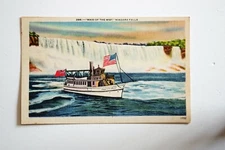 Maid of the Mist Steamship Niagra Falls New York NY Linen Postcard Unposted