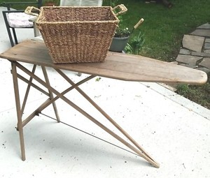 Vintage Wood Ironing Board Folding Table 47 x 12 x 32 Full Size Wooden Antique
