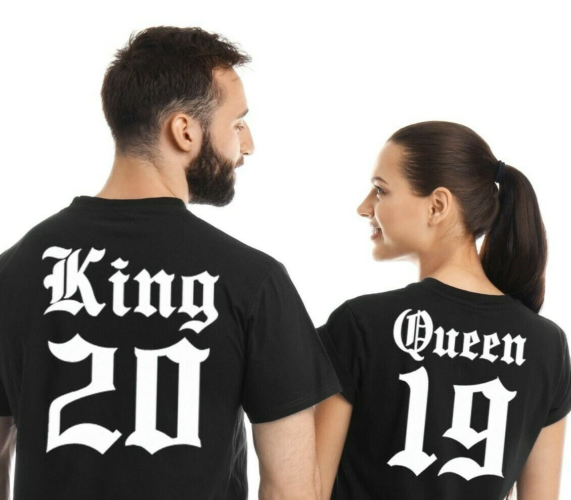 Retener Alcanzar Marcha atrás Camisetas Rey y Reina, Camisetas King Queen Parejas, Regalo, Novios San  Valentin | eBay