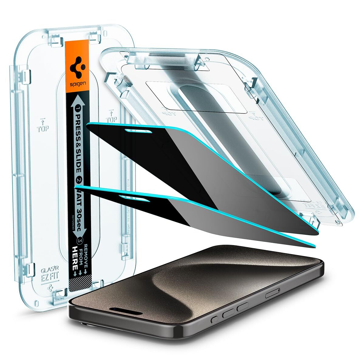 Spigen Glas.tR EZ Fit Vetro Temperato compatibile con iPhone 15 Pro Max 2 Pez...