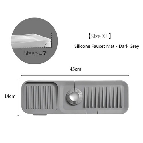 Faucet Splash Guard Silicone Sink Drip Water Mat Pad Drying Tray Kitchen Bath UK - Picture 16 of 18