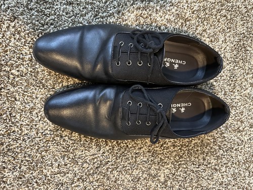 Herren Schwarz Elegant Büro Business Schuhe Niedrig Oxford Formell Leger Größe 10,5 - Bild 4 von 4