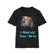 Camiseta K-Drama Logic: Tatuajes = Bad Guy, Camiseta Divertida, Camiseta Gráfica, Regalo K-Pop