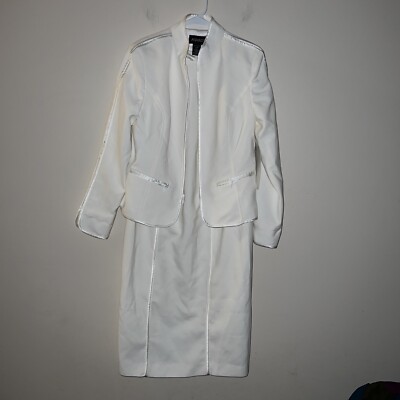Ashro White Formal Wedding Church Dinner Party Addison Jacket Dress Women  Nwt