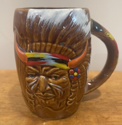 Enterprise Exclusive ESD Japan Indian Chief Pottery Mug Label still attached