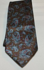 Essex Row 90% Polyester 10% Silk Classic Paisley Multicolor Tie Made in USA