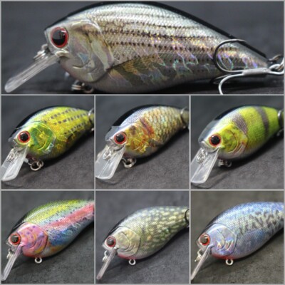 Crankbait Fischen Köder Breit Wackel Langsam Schwimmend Lebensechte Gemälde 2X