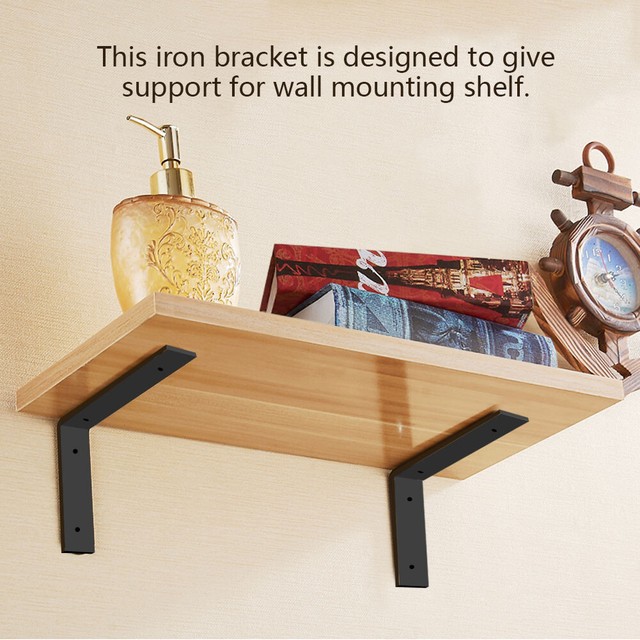 1 Pair Heavy Duty Stainless Steel L-shaped Wall Shelf ...