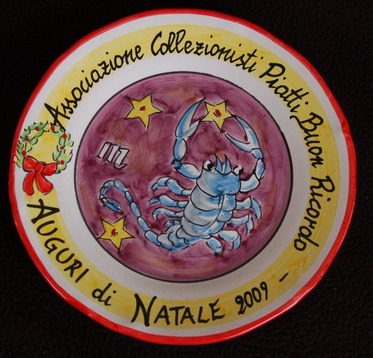BUON RICORDO PLATE SOLIMENE VIETRI ITALIAN CERAMIC ZODIAC BUON RICORDO PLATE SOLIMENE VIETRI ITALIAN CERAMIC ZODIAC