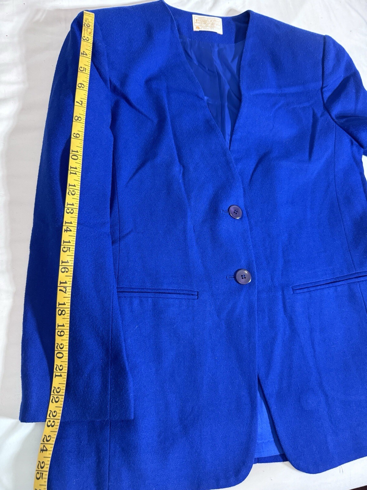 Pendleton Blazer Jacket Royal Blue Solid Double B… - image 13