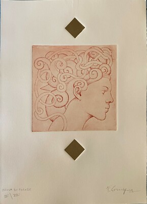 Fabio Carmignani Gravur Radierung Figur Radiance 35x25 Sign. Nummeriert BB