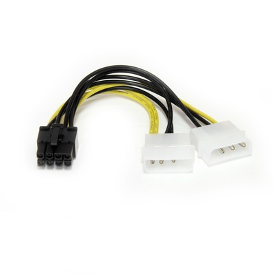 6in Lp4 To 8 Pin Pci Express Video Card Power Cable Adapter Lp4 To Pci Express M