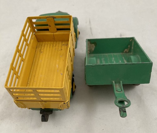 DINKY TOYS Vintage Dodge Produce Farm Wagon Truck and Land-Rover Trailer - 第 5/8 張圖片