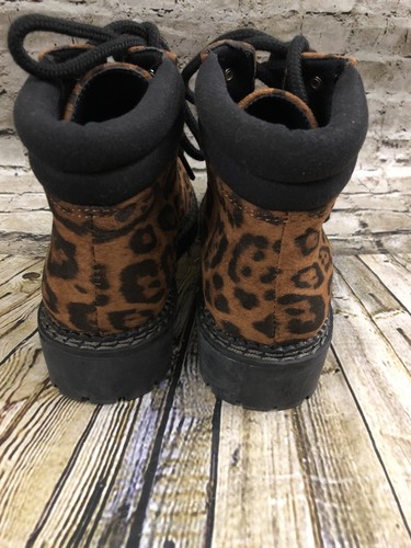 Dirty Laundry Soft Cheetah Print Lace Up Ankle Boots Size 6 - 第 3/5 張圖片