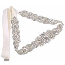 Wedding Belts with Rhinestone Beads Sash Bridal Belt for Wedding Gown Plus Size
