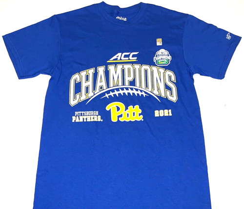 Pitt Panthers University Pittsburgh 2021 ACC Football Champions T-Shirt New! SM