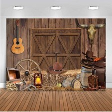 7x5ft Western Cowboy Backdrop Wild West Party Decor Rustic Photography Banner