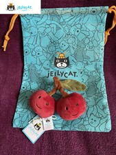 Jellycat Fabulous Fruit Cherry Twins Bag Charm NWT & Dust Bag Free UK Delivery