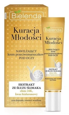 Bielenda Youth Therapy Anti Wrinkle Eye Cream Snail Slime Extract and Gold 15ml