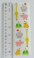 Mrs Grossman CHUBBY CHRISTMAS CRITTERS - 1 Strip of Retired Stickers