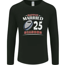 25 Year Wedding Anniversary 25th Rugby Mens Long Sleeve T-Shirt
